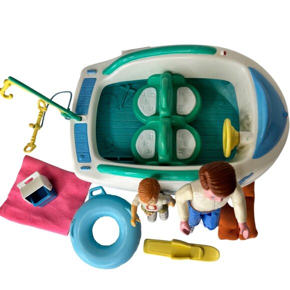 Fisher-Price 1997 Plastic Toy Speed Boat Playset Accessories & Figures Vintage - Picture 15 of 16